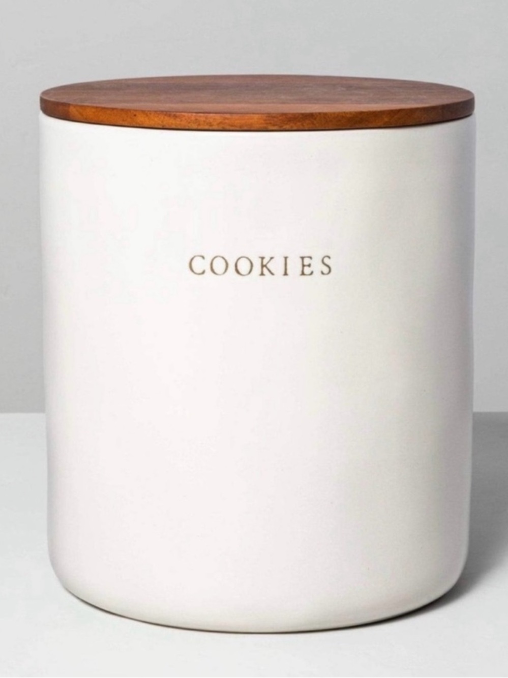 Hearth and Hand Magnolia Cookie Jar Stoneware Canister w/ Wood Lid